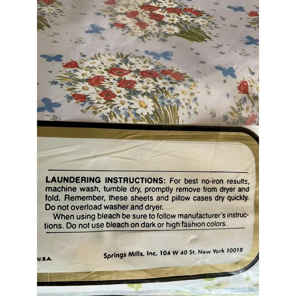 VTG Morgan Jones Spring Mills Queen Flat Luxury Muslin Bed Sheet Bonny Bouquet